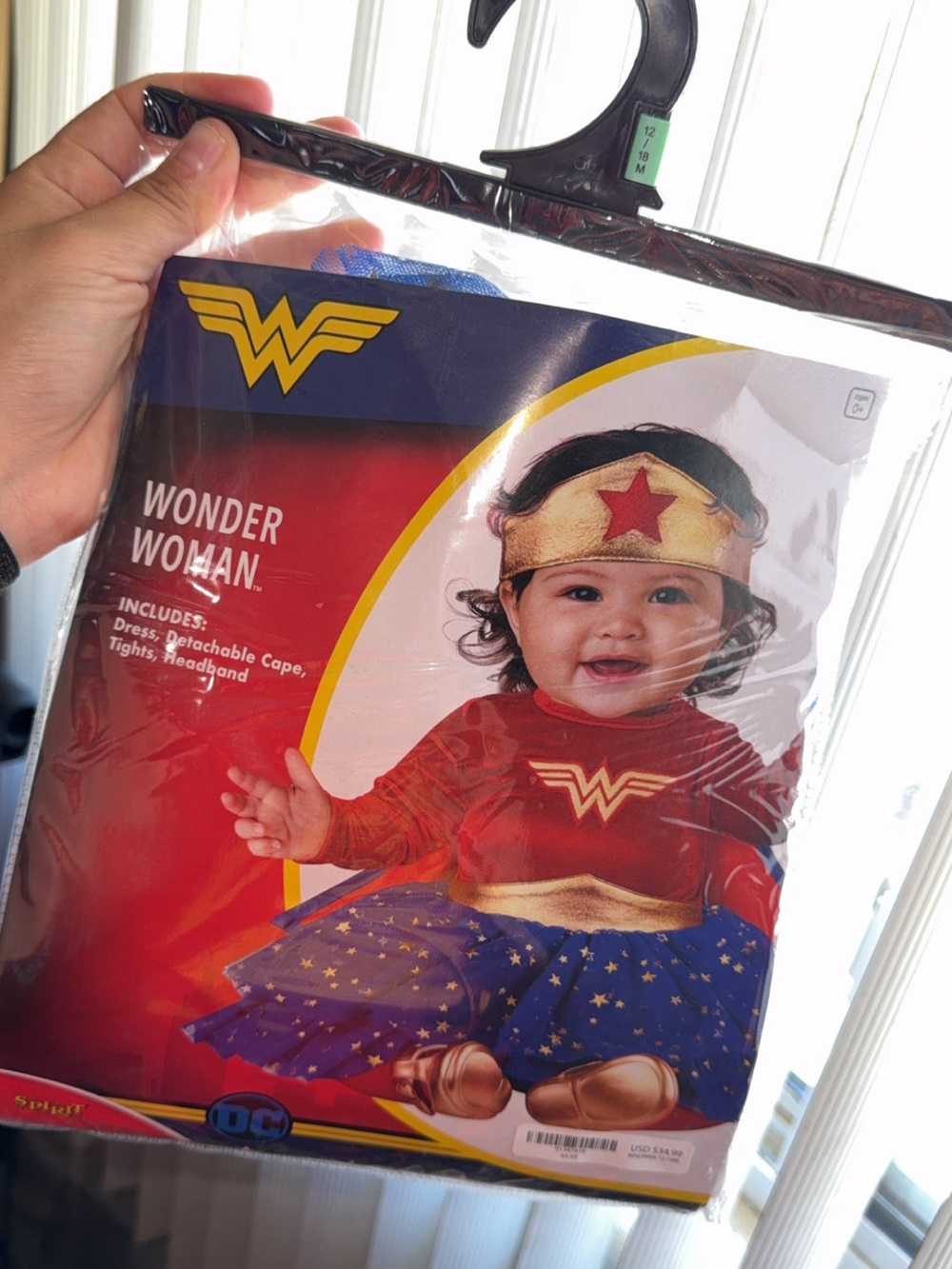 Wonder Woman Toddler Costume Dress with Cape and Headband - Red, Blue & Gold